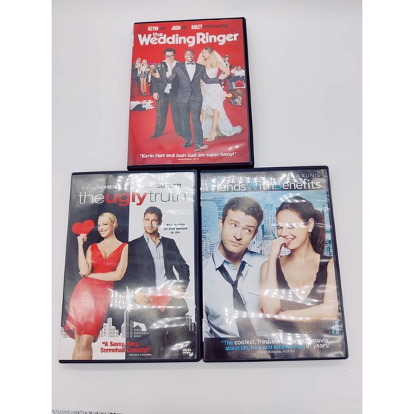 3 Movie Lot Dvd Romance Comedy The Wedding Ringer Ugly Truth Friends W/ Benefits - Picture 1 of 8